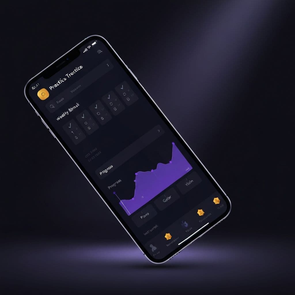 Evertuned app dashboard showing AI-powered practice analytics